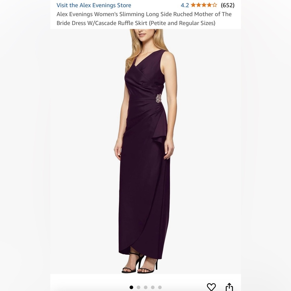 Alex evenings mother of the bride dress .Size 12 . Plum / aubergine color.